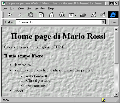 Allo sfondo di colore uniforme si &egrave; sostituita una immagine che vuole ricordare una parete stuccata